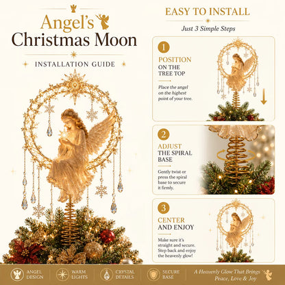 🔥Last Day 49% OFF✨ Angel’s Christmas MoonTM Lighted Angel Tree Topper