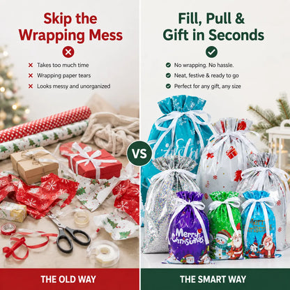 🏆50K+ SOLD! 🔥Christmas Sale 49% OFF🎅Drawstring Christmas Gift Bags (Biodegradable)🎁