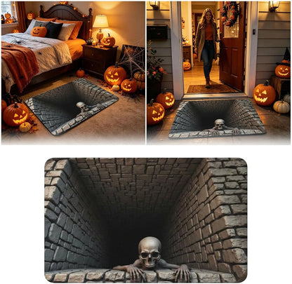 🎃 Halloween Skeleton 3D Illusion Floor Mat