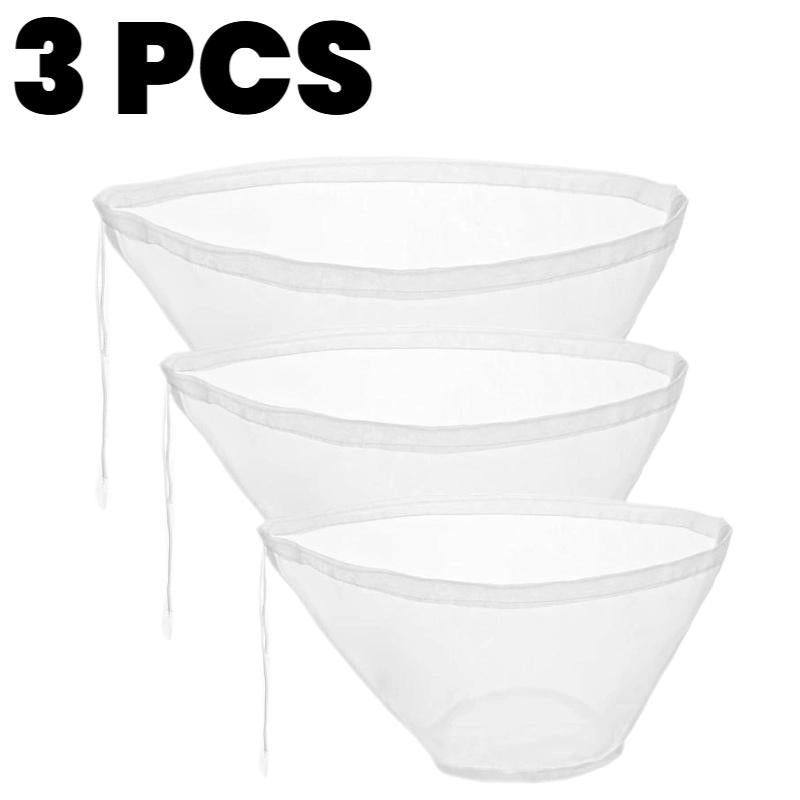 3 Pcs Bowl-Shaped Nylon Nut Milk Bag, Reusable Strainer Bags 🥛
