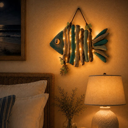 😍2D Lighted Coastal Fish Wall Decor-30*26cm