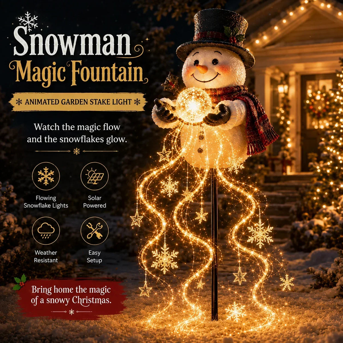 🎄🎅✨ 2026 New Santa’s Flying Sleigh Gift Cascade – Solar Christmas Garden Light