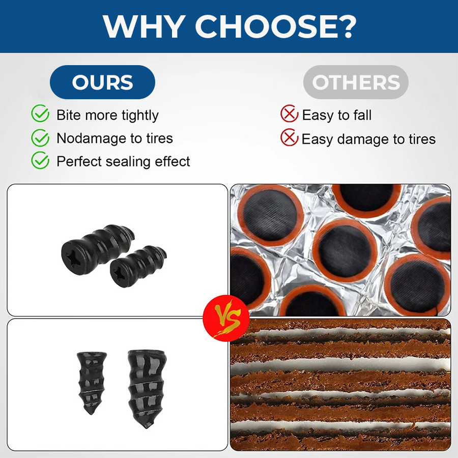 🔥Last Day 50% OFF🔥6OPCS Self-Sealing Tire Repair Rubber Nails Kit with 2 Sizes