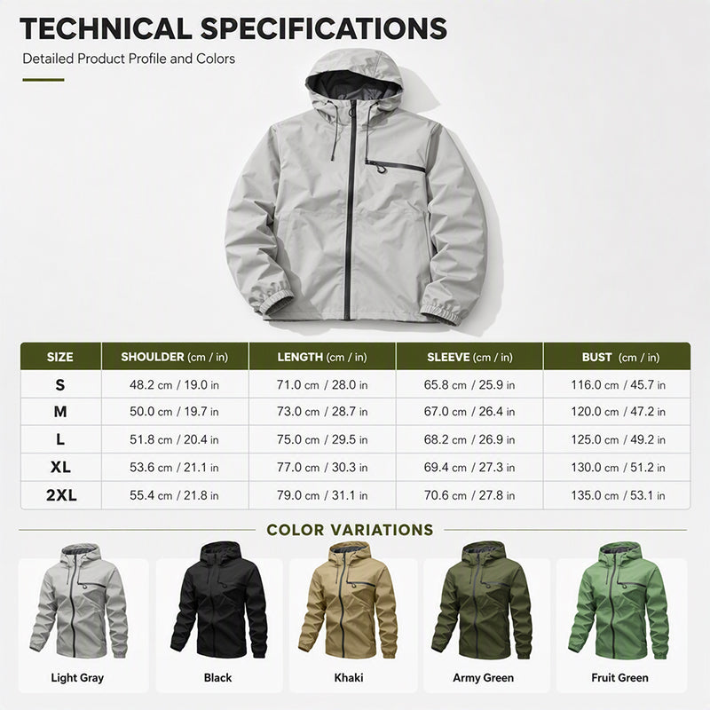 💥 All-Weather Utility | Men's Waterproof Oversized Hooded Jacket