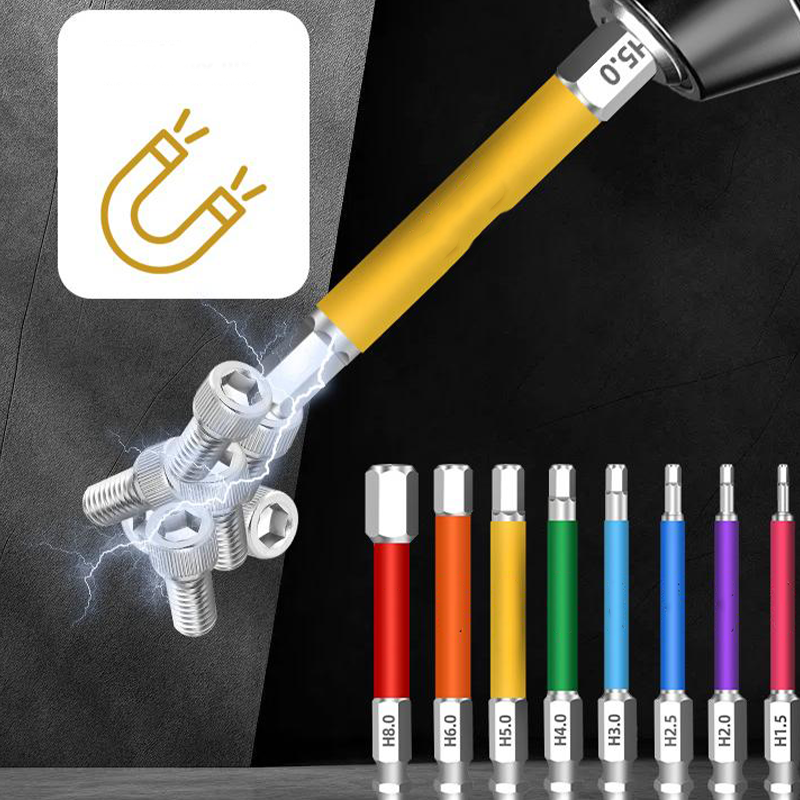 🛠️50% OFF NOW! Magnetic Anti-Slip Screwdriver Bit Set – S2 Steel Hex Driver Bits for Electric Screwdriver & Hand Repair Work