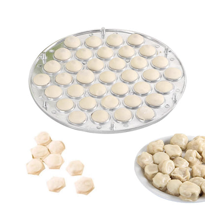 🥳2026 HOT SALE🥟🛡️ Aluminum Dumpling Mold – 37 clear cavities shape perfect dumplings without hand strain. Sturdy support prevents deformation – no more broken dumplings! 🍽️✅