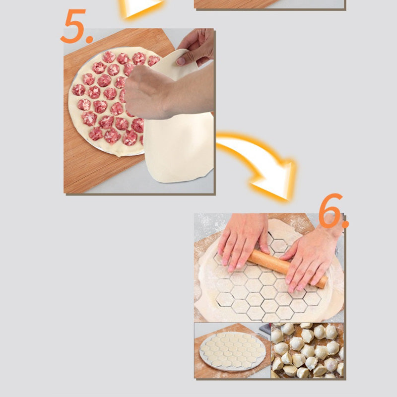 🥳2026 HOT SALE🥟🛡️ Aluminum Dumpling Mold – 37 clear cavities shape perfect dumplings without hand strain. Sturdy support prevents deformation – no more broken dumplings! 🍽️✅